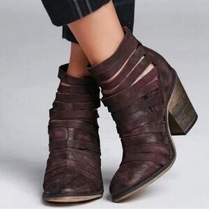 Free People Purple Hybrid Heeled Booties Sz 7.5